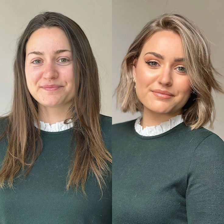 frisuren rundes gesicht vorher nachher