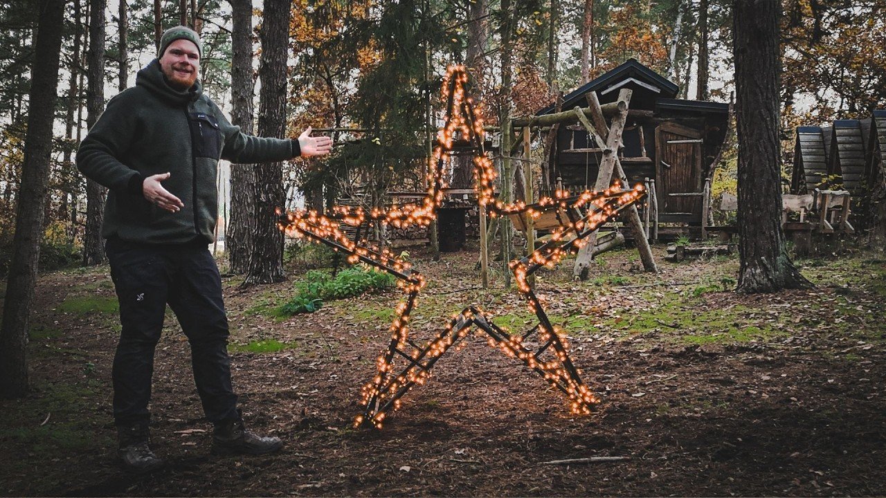 holzstern groß stehend outdoor