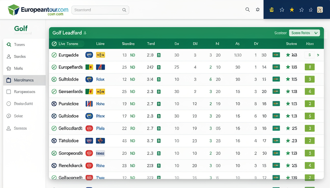 europeantour com leaderboard